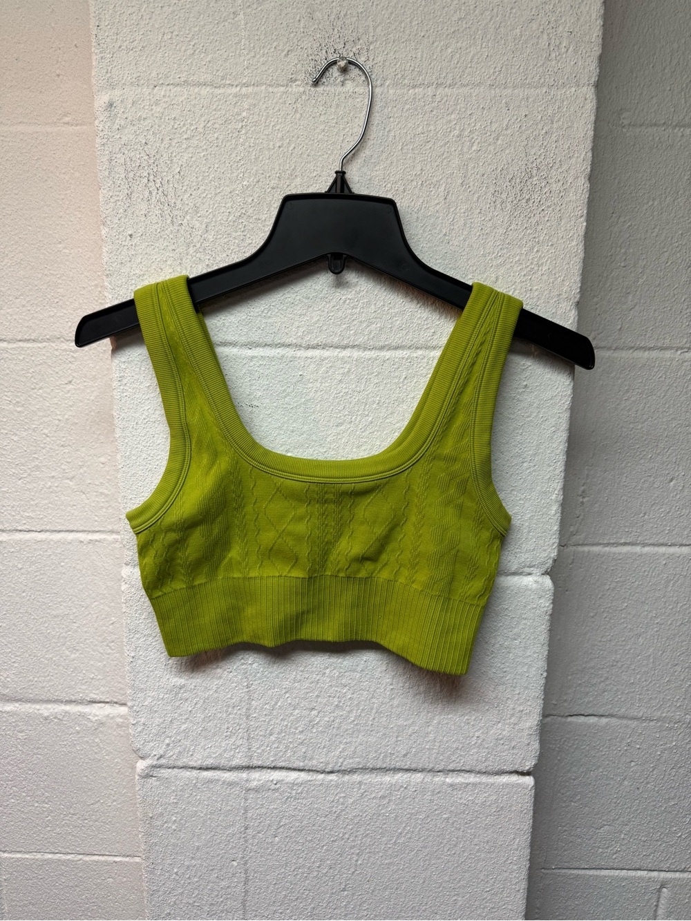 Target Lime Green Ribbed Scoop Crop Tank
